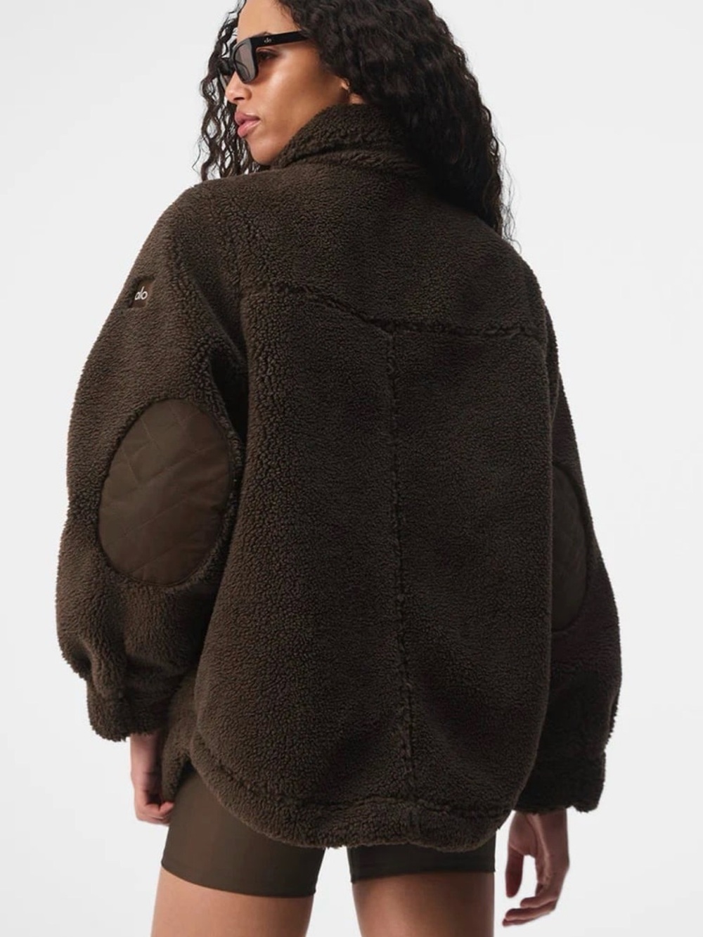 Alo Yoga Espresso Sherpa Edge Shacket Oversize  Size XS - Picture 4 of 8